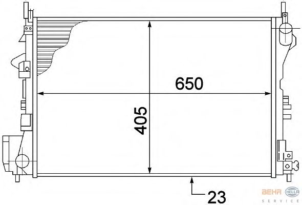 Радиатор, охлаждение двигателя BEHR HELLA SERVICE 8MK 376 771-201