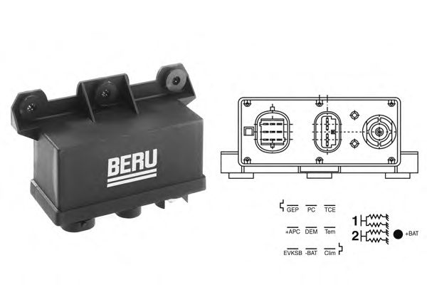 Блок управления накалом свечей BERU 0201010067