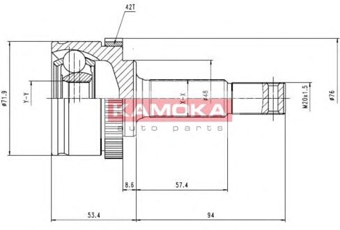 Комплект ШРУСов KAMOKA 6783