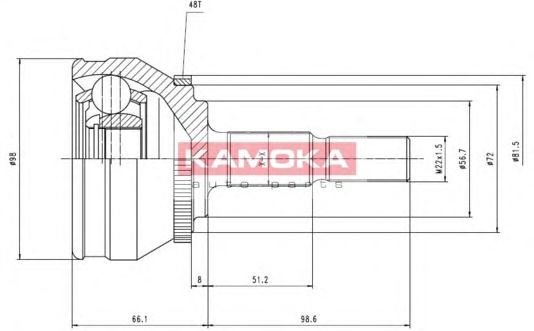 Комплект ШРУСов KAMOKA 7128