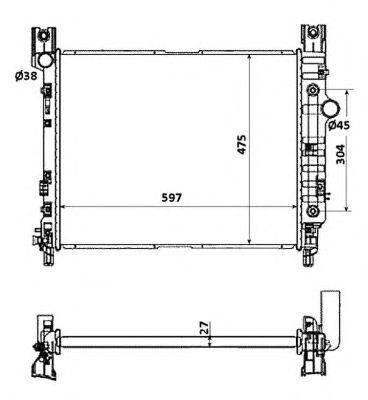 Радіатор, охолодження двигуна NRF 58367