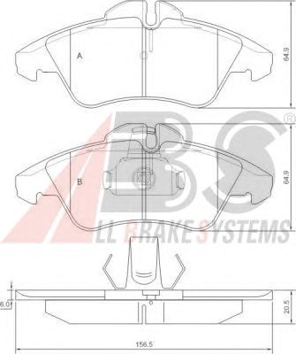 Тормозные колодки A.B.S. 36901