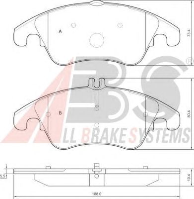 Тормозные колодки A.B.S. 37586