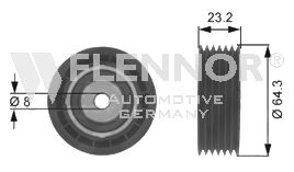 Направляющий / паразитный ролик  поликлинового ремня FLENNOR FU23490