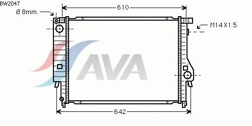 Радиатор, охлаждение двигателя AVA QUALITY COOLING BW2047