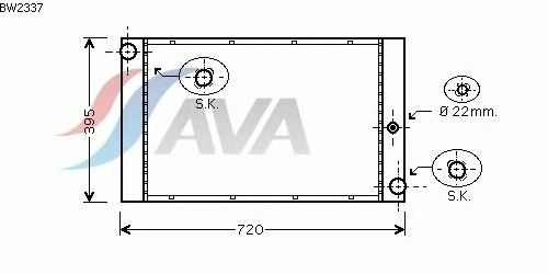 Радиатор, охлаждение двигателя AVA QUALITY COOLING BW2337