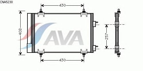 Радиатор кондиционера AVA QUALITY COOLING CNA5230