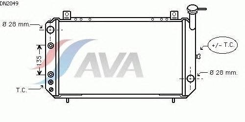Радиатор, охлаждение двигателя AVA QUALITY COOLING DN2049