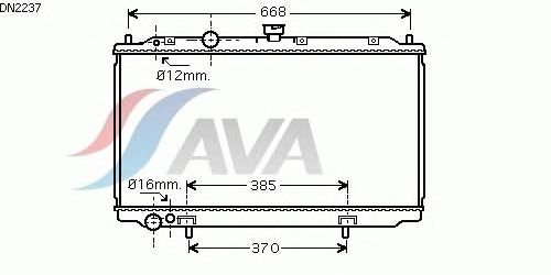 Радиатор, охлаждение двигателя AVA QUALITY COOLING DN2237
