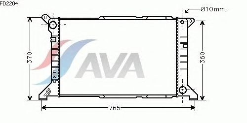 Радиатор, охлаждение двигателя AVA QUALITY COOLING FD2204