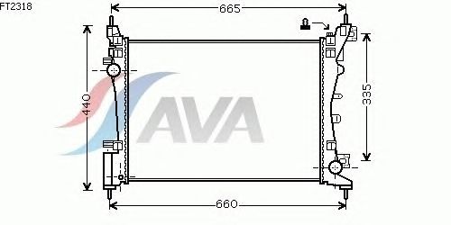 Радиатор, охлаждение двигателя AVA QUALITY COOLING FT2318