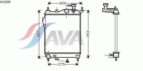 Радіатор, охолодження двигуна AVA QUALITY COOLING HY2099