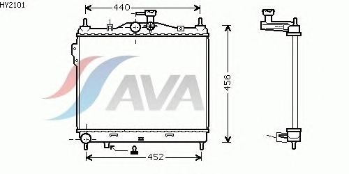 Радиатор, охлаждение двигателя AVA QUALITY COOLING HY2101
