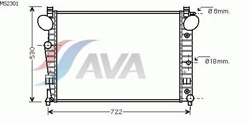 Радиатор, охлаждение двигателя AVA QUALITY COOLING MS2301