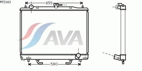 Радиатор, охлаждение двигателя AVA QUALITY COOLING MT2163