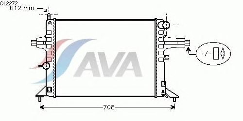Радиатор, охлаждение двигателя AVA QUALITY COOLING OL2272