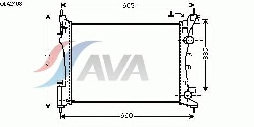 Радиатор, охлаждение двигателя AVA QUALITY COOLING OLA2408