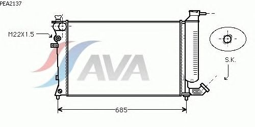 Радиатор, охлаждение двигателя AVA QUALITY COOLING PEA2137