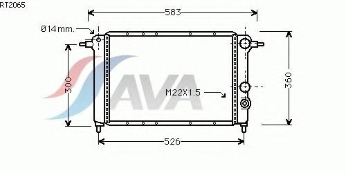 Радиатор, охлаждение двигателя AVA QUALITY COOLING RT2065