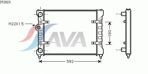 Радиатор, охлаждение двигателя AVA QUALITY COOLING ST2023