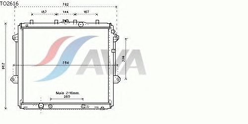 Радиатор, охлаждение двигателя AVA QUALITY COOLING TO2616
