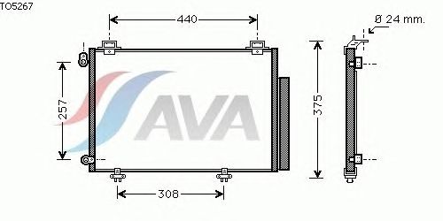 Радиатор кондиционера AVA QUALITY COOLING TO5267