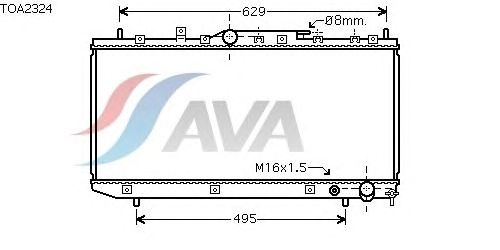 Радиатор, охлаждение двигателя AVA QUALITY COOLING TOA2324