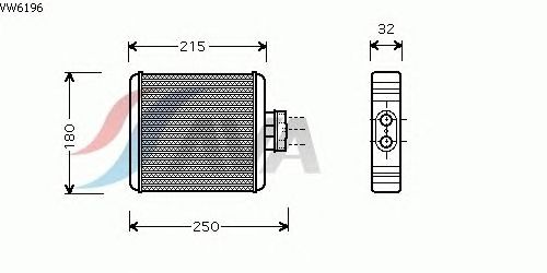 Радиатор отопителя AVA QUALITY COOLING VW6196
