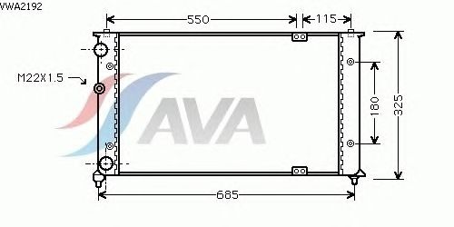 Радіатор, охолодження двигуна AVA QUALITY COOLING VWA2192