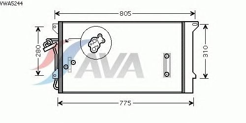 Радиатор кондиционера AVA QUALITY COOLING VWA5244