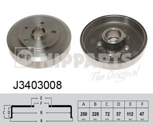 Тормозной барабан NIPPARTS J3403008