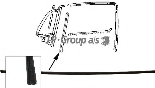 Прокладка, боковое стекло JP GROUP 8186002606