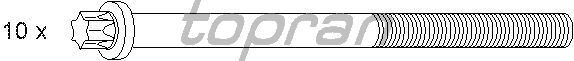 Комплект болтов головки блока цилиндров (ГБЦ) TOPRAN 206 743