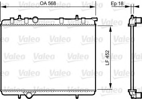 Радиатор, охлаждение двигателя VALEO 735090