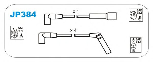 Комплект высоковольтных проводов JANMOR JP384
