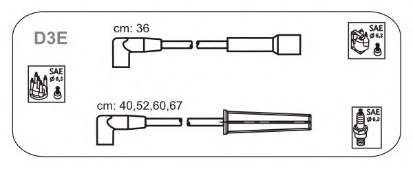 Комплект высоковольтных проводов JANMOR D3E