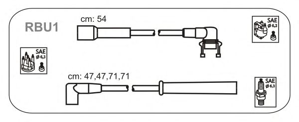 Комплект високовольтних проводів JANMOR RBU1