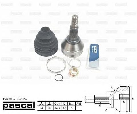 Комплект ШРУСов PASCAL G10023PC