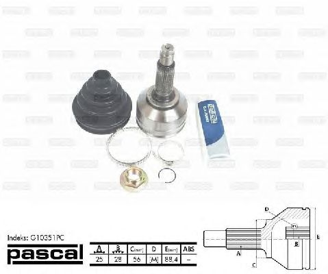 Комплект ШРУСов PASCAL G10351PC