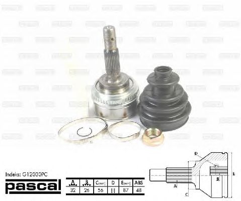 Комплект ШРУСов PASCAL G12030PC