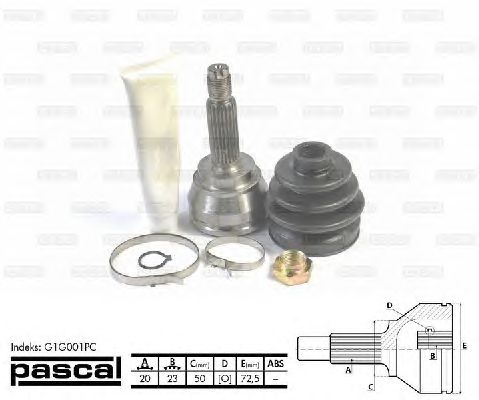 Комплект ШРУСов PASCAL G1G001PC