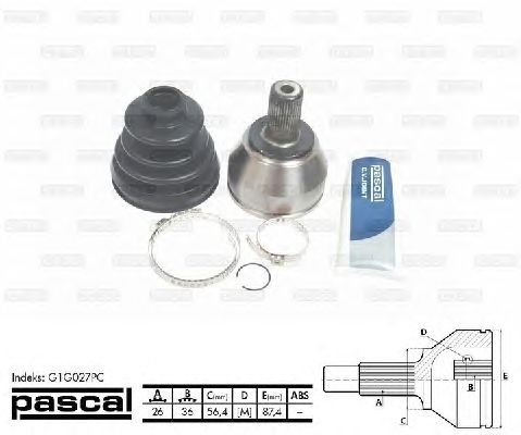 Комплект ШРУСов PASCAL G1G027PC