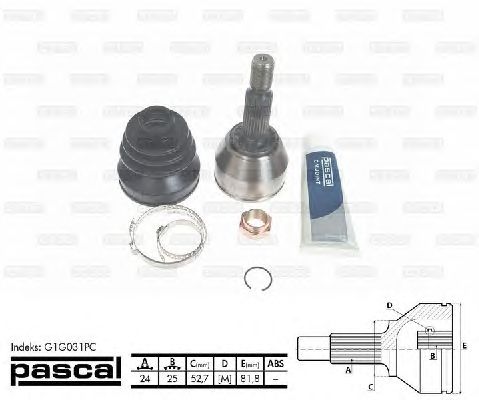 Комплект ШРУСов PASCAL G1G031PC