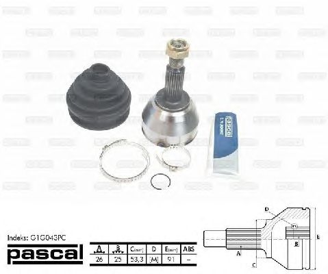 Комплект ШРУСов PASCAL G1G043PC