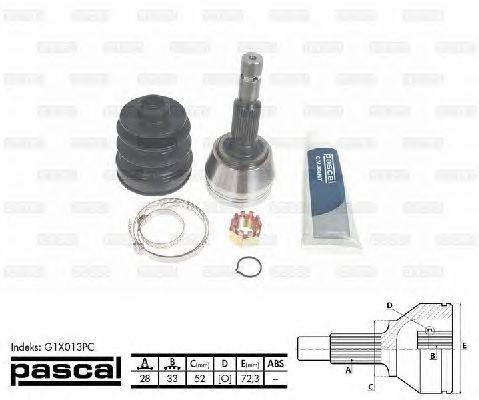 Комплект ШРУСов PASCAL G1X013PC