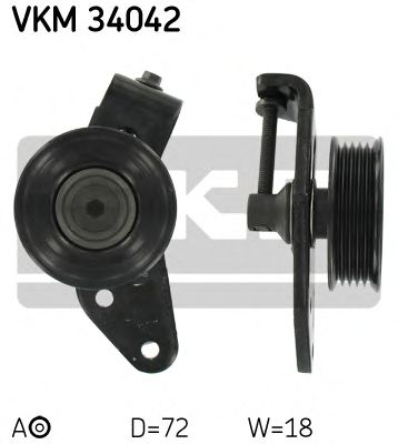 Натяжной ролик поликлинового ремня SKF VKM 34042