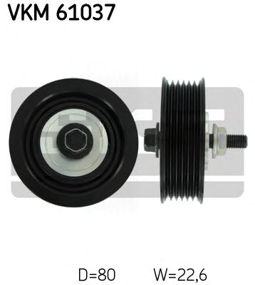 Направляющий / паразитный ролик  поликлинового ремня SKF VKM 61037