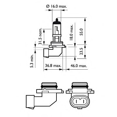 Лампа накаливания противотуманной фары PHILIPS 9145C1