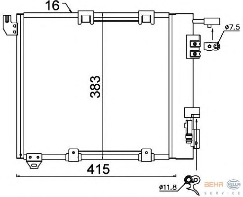 Радіатор кондиціонера HELLA 8FC 351 301-374