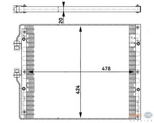 Радиатор кондиционера HELLA 8FC 351 302-181
